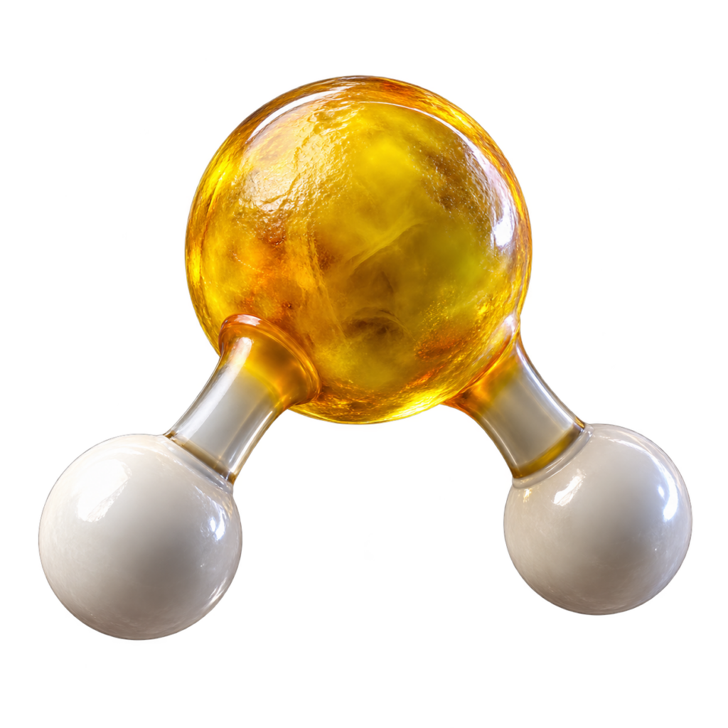 3D-Modell des Molek&uuml;ls Schwefelwasserstoff