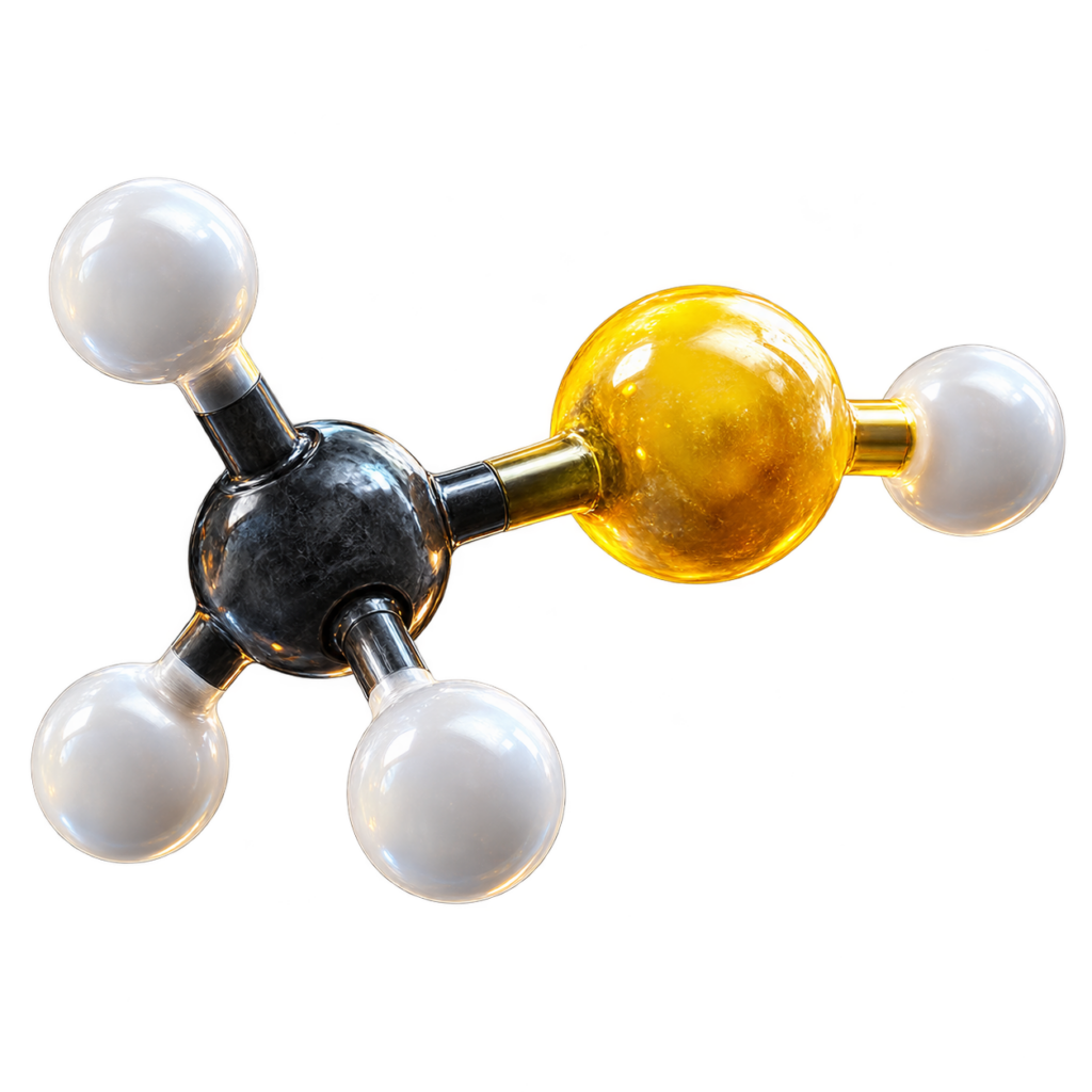 3D-Modell des Molek&uuml;ls Methanthiol