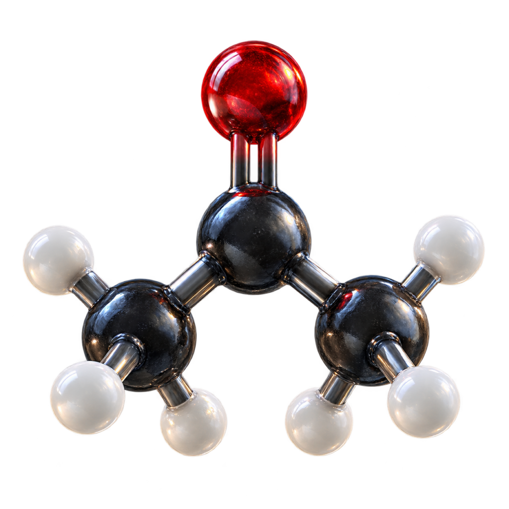 3D-Modell des Molek&uuml;ls Aceton